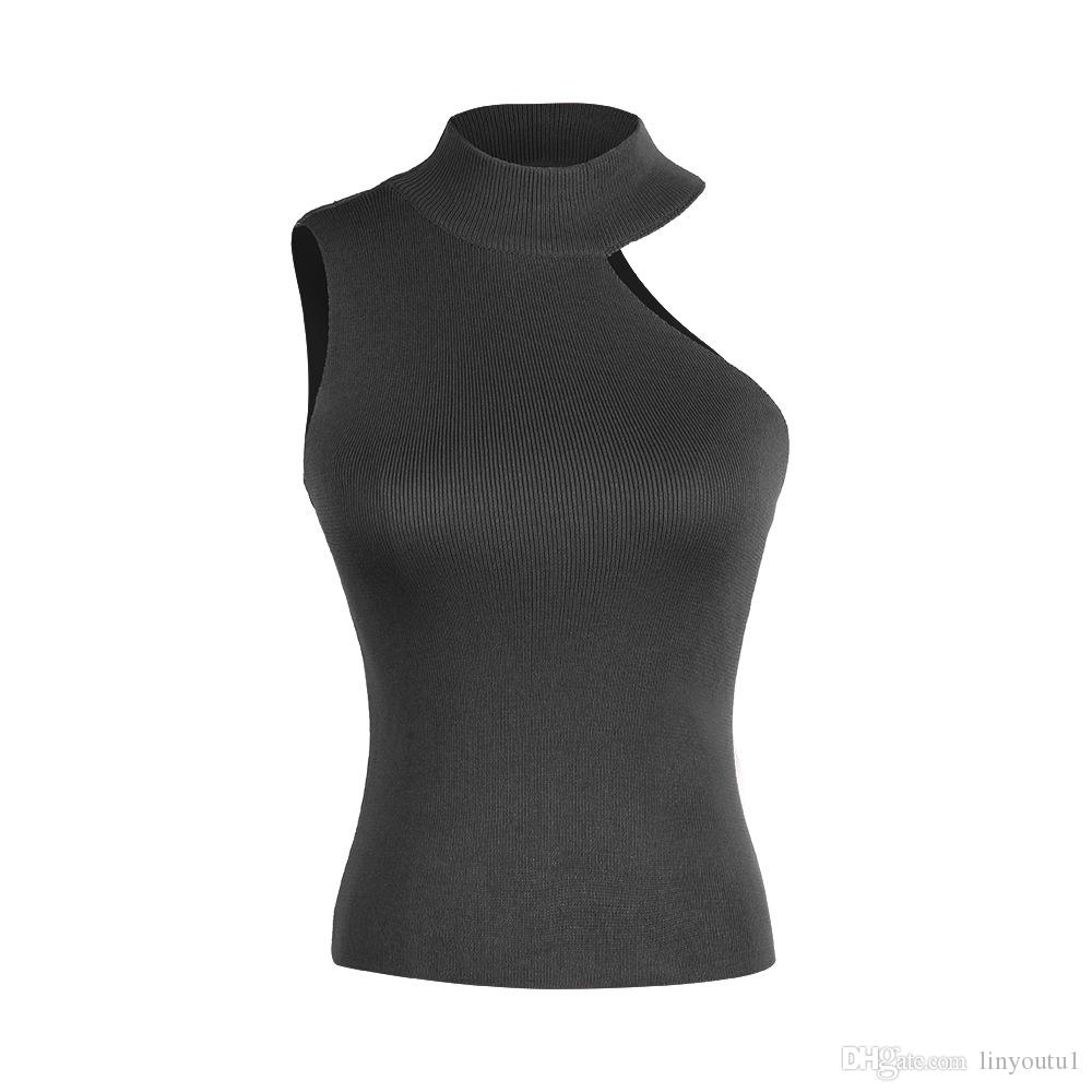 hot sale Women's fashion sexy knit halter vest female solid color casual jacket ladies large size multi-style shirt femme