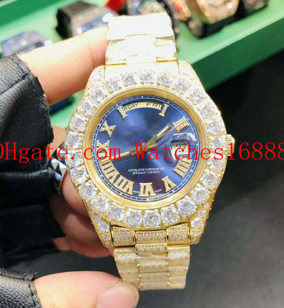 Factory Supplier Sapphire Mens Mechanical Automatic Watch 18K Yellow Gold President 43MM 18038 Day-Date All Diamond Wrist Watches, Blue
Factory Supplier Sapphire Mens Mechanical Automatic Watch 18K Yellow Gold President 43MM 18038 Day-Date All Diamond Wrist Watches, Blue