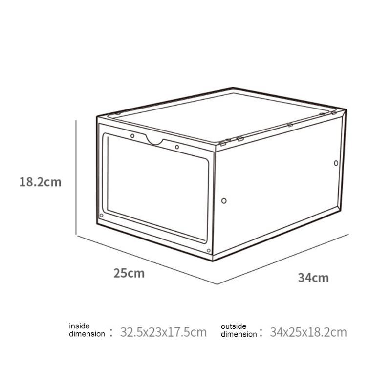 New Clamshell Stackable Dustproof Shoes Storage Container Display Box Organizer