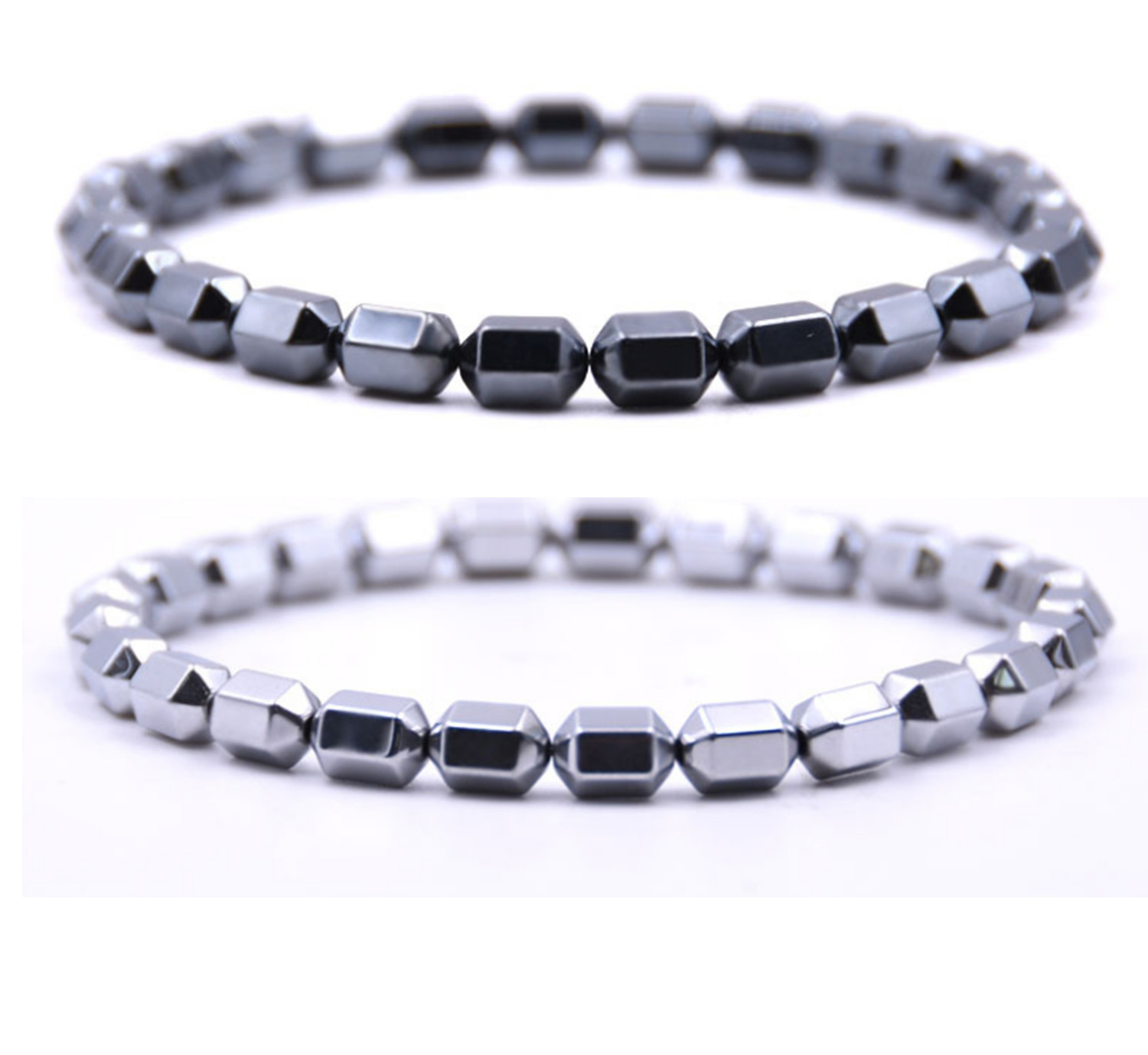 Black gallstone hexagonal column bracelet charm men's jewelry handmade birthday Christmas gifts