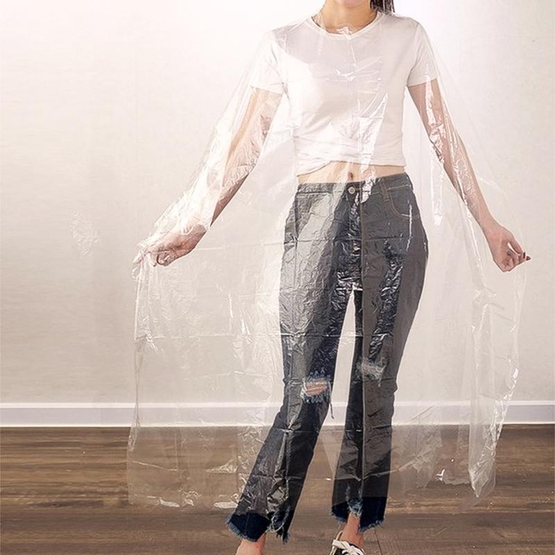 Disposable Aprons Hair Dye Cape Durable PE Waterproof Apron Hair Salon Haircut Emu Transparent Hairdressing Cloth