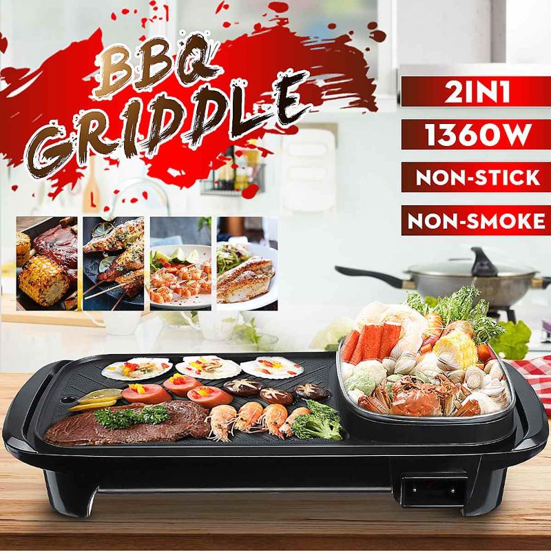 2in1 Electric Griddles Hot Pot and Electric Grill Indoor Baking Flat Pan Hotpot Smokeless Grill BBQ Flat Griddle Eggs Non-stick
2in1 Electric Griddles Hot Pot and Electric Grill Indoor Baking Flat Pan Hotpot Smokeless Grill BBQ Flat Griddle Eggs Non-stick