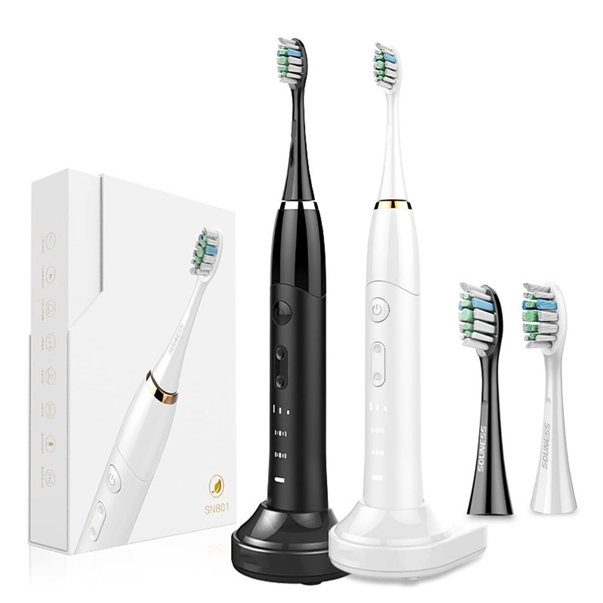 Rechargeable Portable Sonic Frequency Conversion Electric ToothbrushTeeth Cleaning and Whitening Toothbrush Souness SN801 &2 pcs brush head,
Rechargeable Portable Sonic Frequency Conversion Electric ToothbrushTeeth Cleaning and Whitening Toothbrush Souness SN801 &2 pcs brush head,