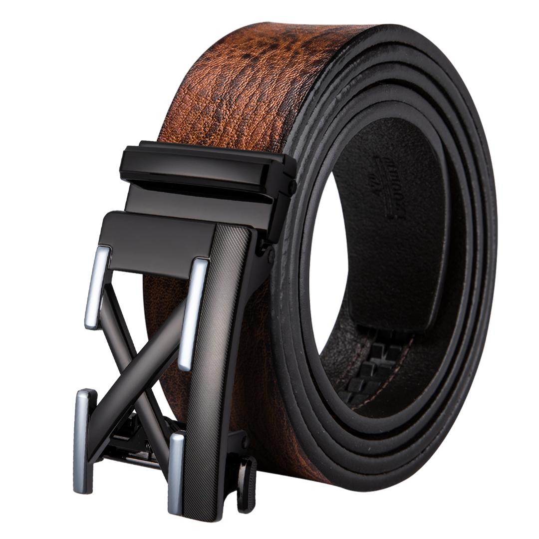 Hi-Tie Men's Belt 2019 New Popular Brown Belts for Men Male Quality Genuine Leather Belt Men X Man Cowboy Jeans