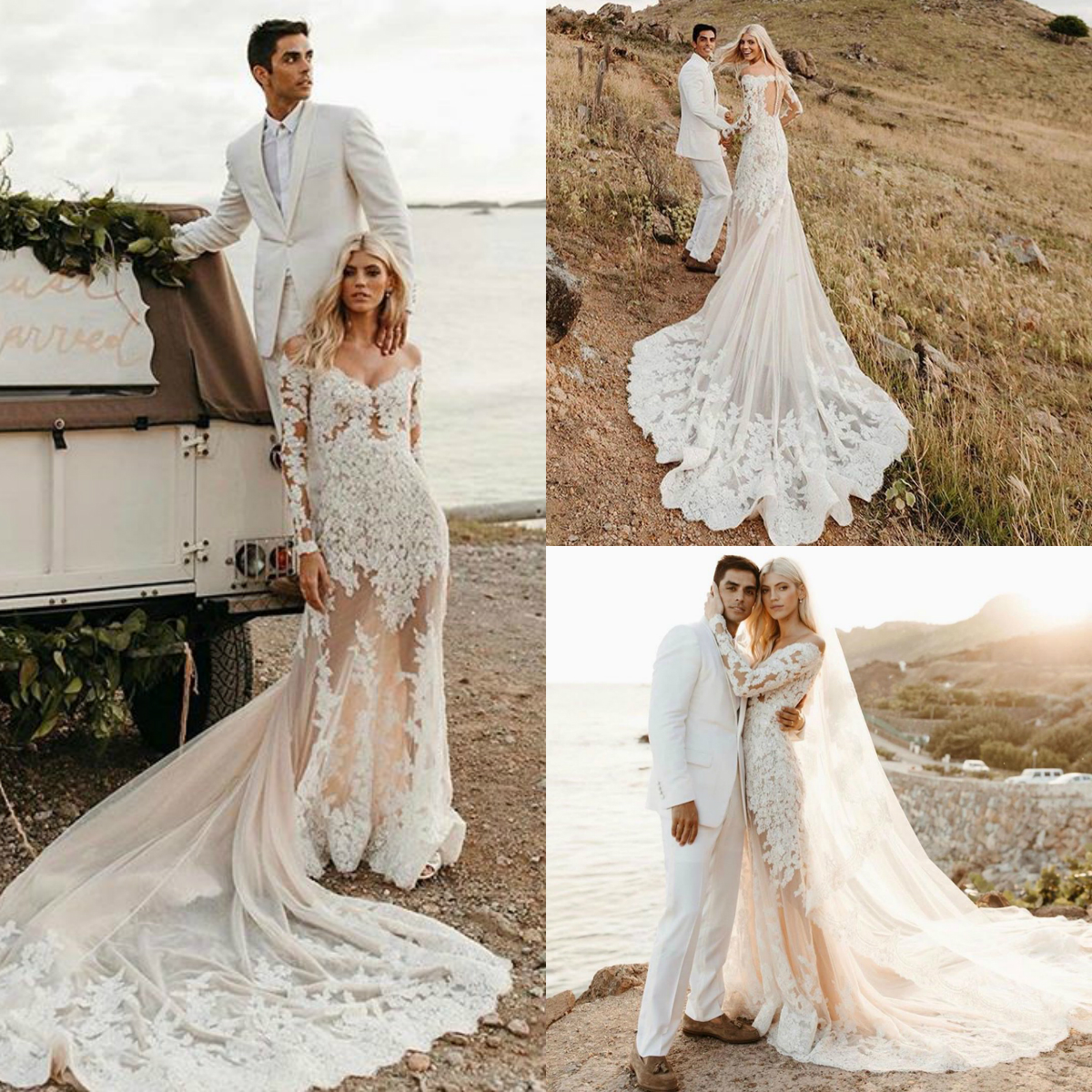 Elegant Mermaid Wedding Dresses Champagne Long Sleeve Sweep Train Beach Bridal Gowns Plus Size Trumpet Bridal Gown Customize Robes De Mariée, Water melon
Elegant Mermaid Wedding Dresses Champagne Long Sleeve Sweep Train Beach Bridal Gowns Plus Size Trumpet Bridal Gown Customize Robes De Mariée, Water melon