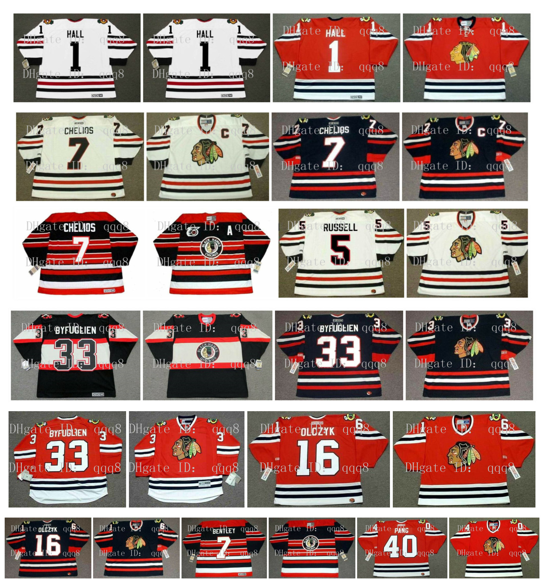 Vintage Chicago Blackhawks Jersey 7 CHRIS CHELIOS 1 GLENN HALL 5 PHIL RUSSELL 33 DUSTIN BYFUGLIEN 16 ED OLCZYK 7 DOUG BENTLEY 40 PANG Hockey, As pic
Vintage Chicago Blackhawks Jersey 7 CHRIS CHELIOS 1 GLENN HALL 5 PHIL RUSSELL 33 DUSTIN BYFUGLIEN 16 ED OLCZYK 7 DOUG BENTLEY 40 PANG Hockey, As pic