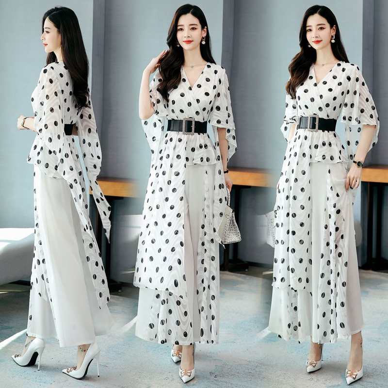 2020 Spring Summer two Pieces Suits Women short sleeve dot blouse tops shirt and wide leg pants trousers lady 2 piece Sets, Khaki
2020 Spring Summer two Pieces Suits Women short sleeve dot blouse tops shirt and wide leg pants trousers lady 2 piece Sets, Khaki