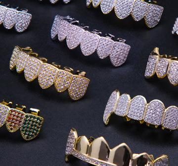 Hip Hop Food Level Grillz Silicone Wax Jewelry Findings Components Tooth Cap Dental Teeth Grills White Sticking Bar for Braces for Sale Wholesale