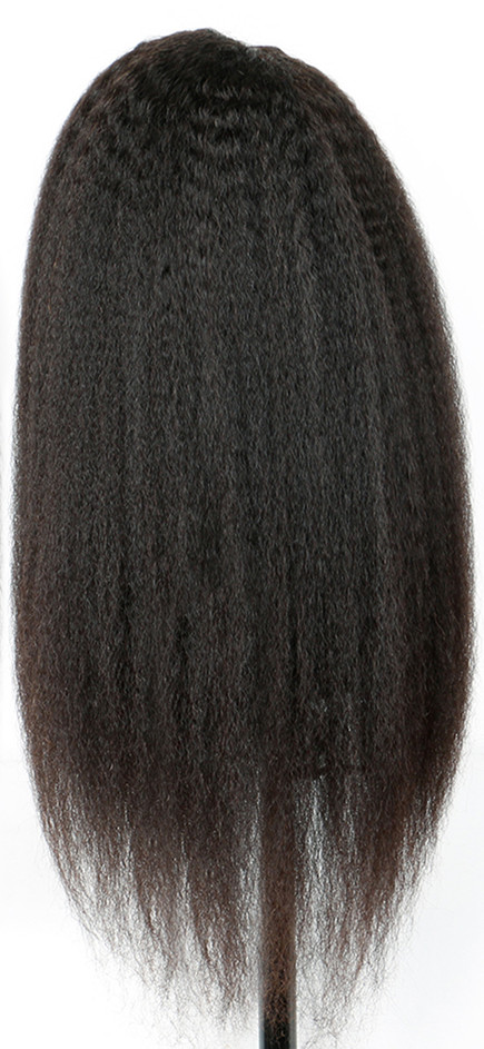 8A Italian Yaki Lace Front Human Hair Wigs For Black Women kinky straight Brazilian Lace Front Wig coarse Yaki 360 Lace Wigs 150%density