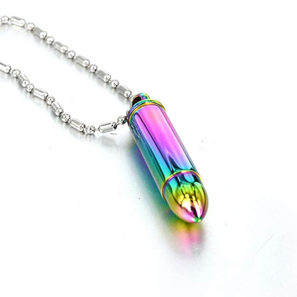 Hip Hop Bullet Shape Lover Couple Pendant Necklace 316L Stainless Steel Can be Unscrewed Pendants Jewelry