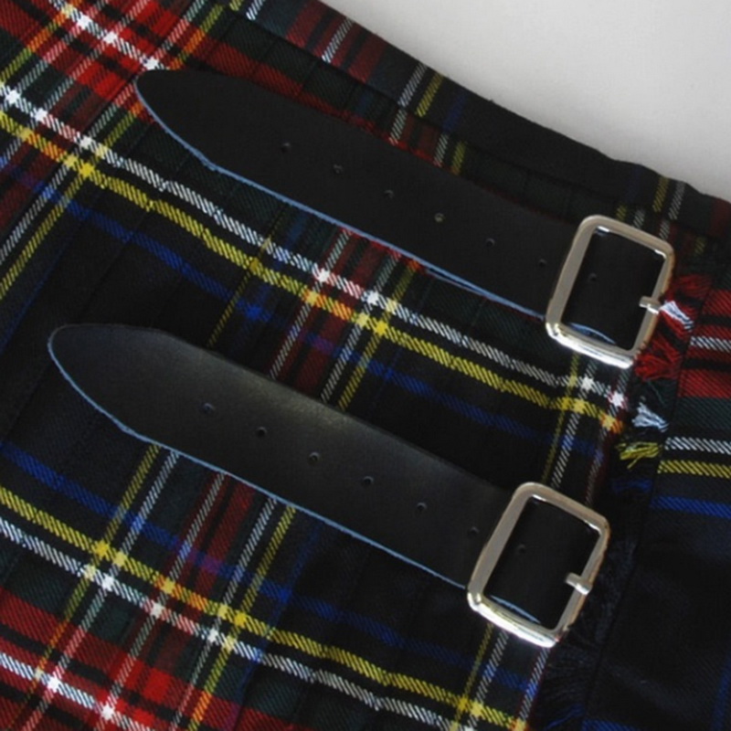 HEFLASHOR Casual Pleated Scottish Kilts Mens Fashion Pants Cargo Personality Trousers Plaids Pattern Loose Half Skirts Male