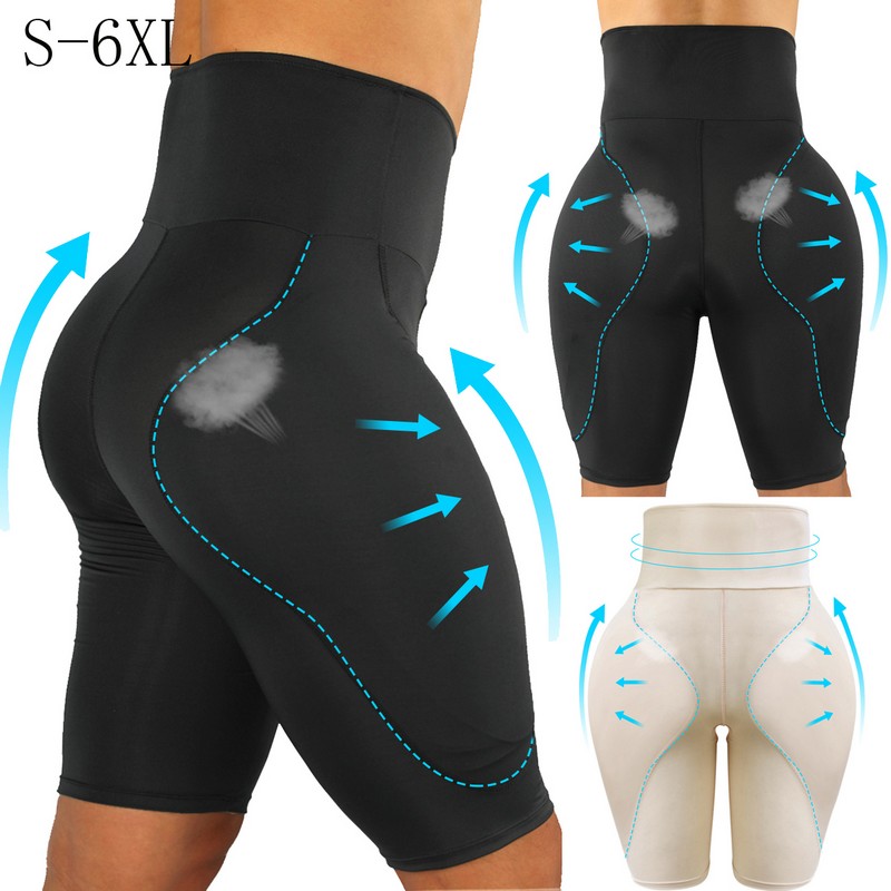 Men FAKE ASS Body Shapers High Waisted Side Booty Padded Seamless Tummy Control Panties Shapewear Boxer Hip Enhancer Butt Lifter Underwear Plus Size 6