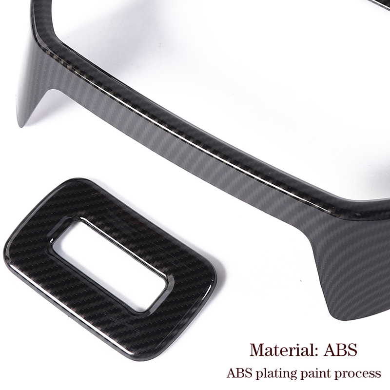 Carbon Fiber ABS Water Cup Holder Cover Rear Seat Armrest Trim Decoration For Jeep Wrangler JL 2018+ Auto Interior Accessories