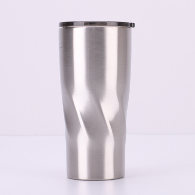 20oz stainless steel tumbler twist shaped automobile cup custom logo double wall insulation beer coffee cup