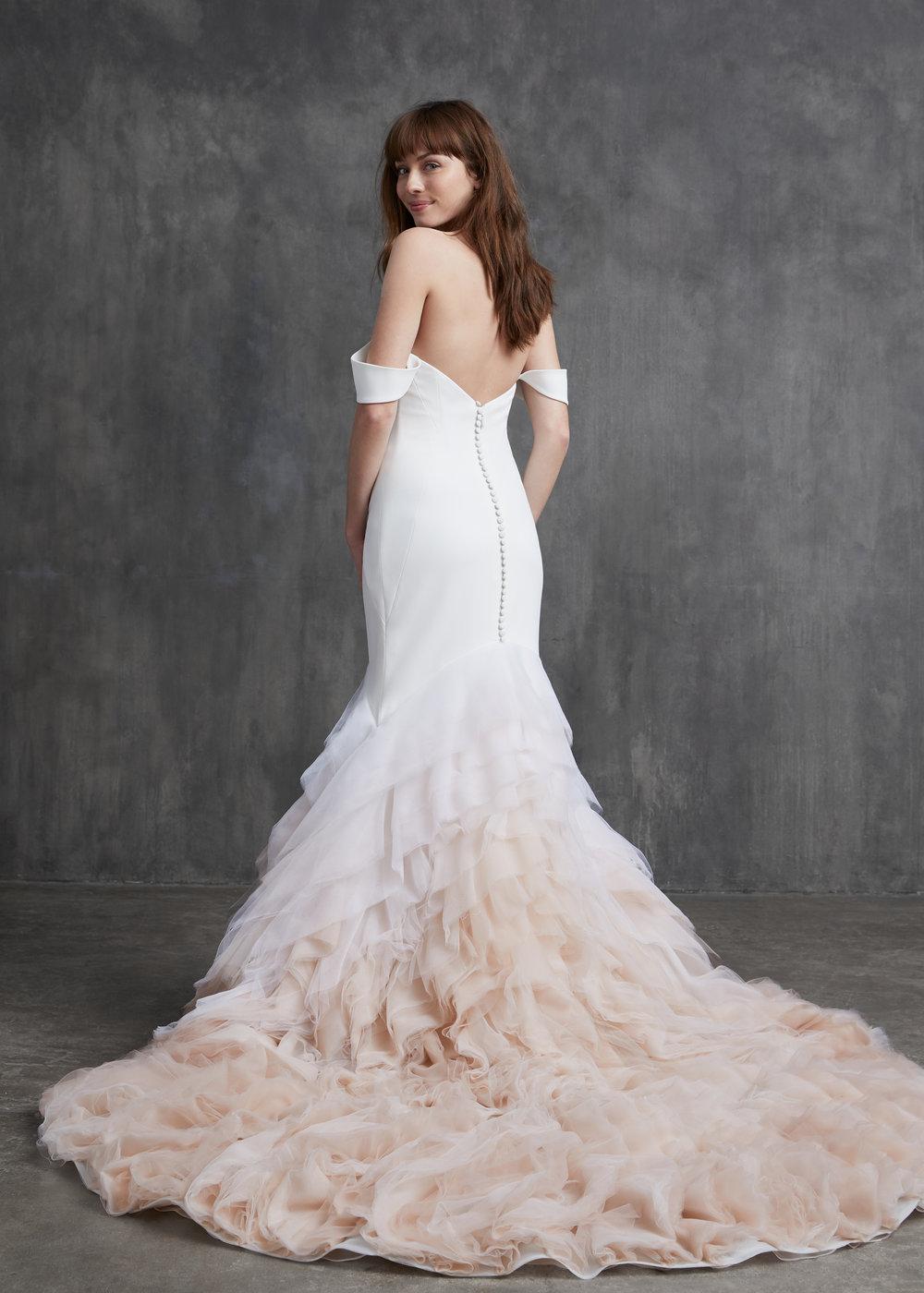 2020 Mermaid Wedding Dresses Off Shoulder Sleeveless Satin Bridal Gown Backless Ruffle Tiered Skirts Tulle Sweep Train Vestidos De Novia