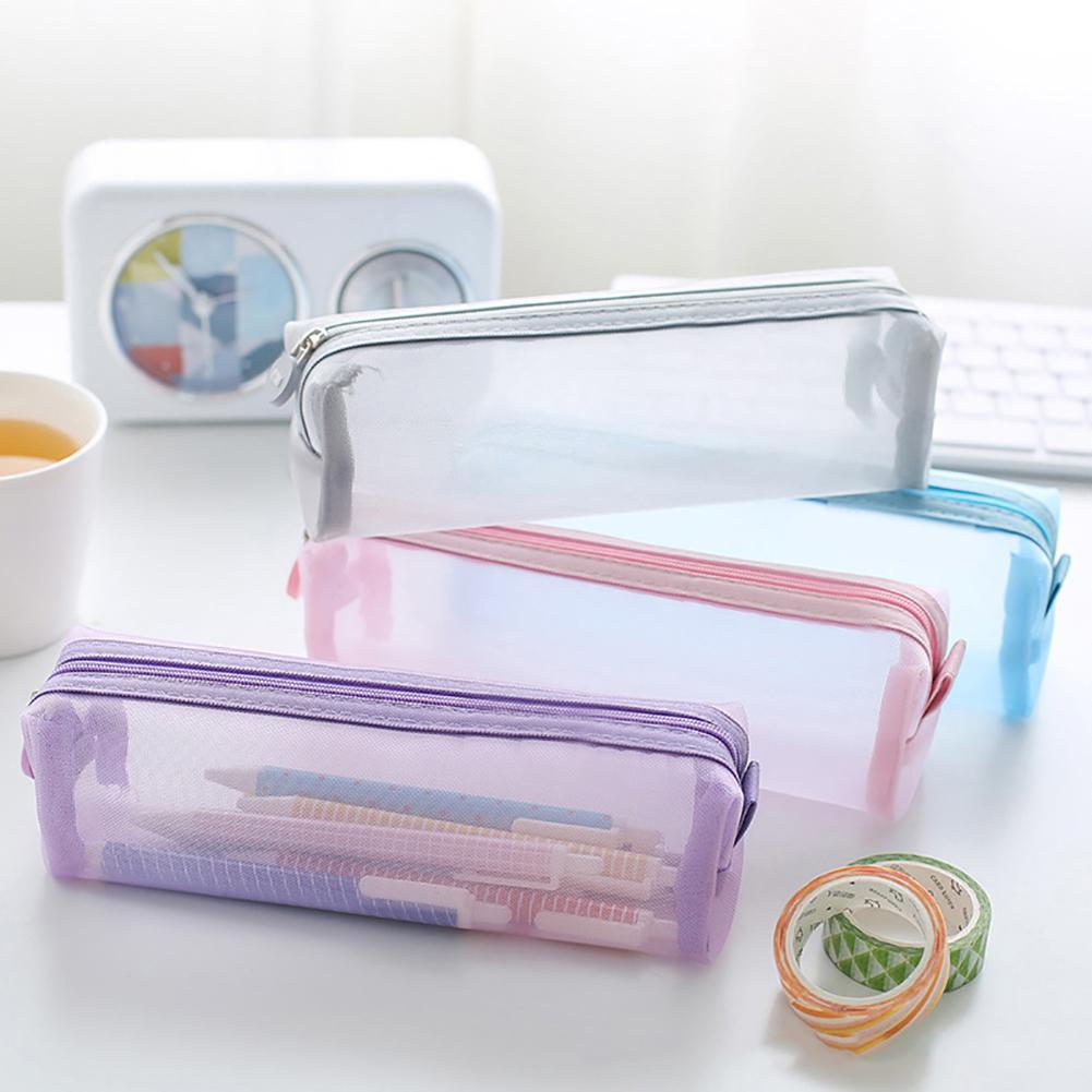 Solid Color Zipper Transparent Mesh Pencil Case Pen Storage Bag School Pencil Case Kawaii Nylon Pen Bag Gift School Supplies
Solid Color Zipper Transparent Mesh Pencil Case Pen Storage Bag School Pencil Case Kawaii Nylon Pen Bag Gift School Supplies