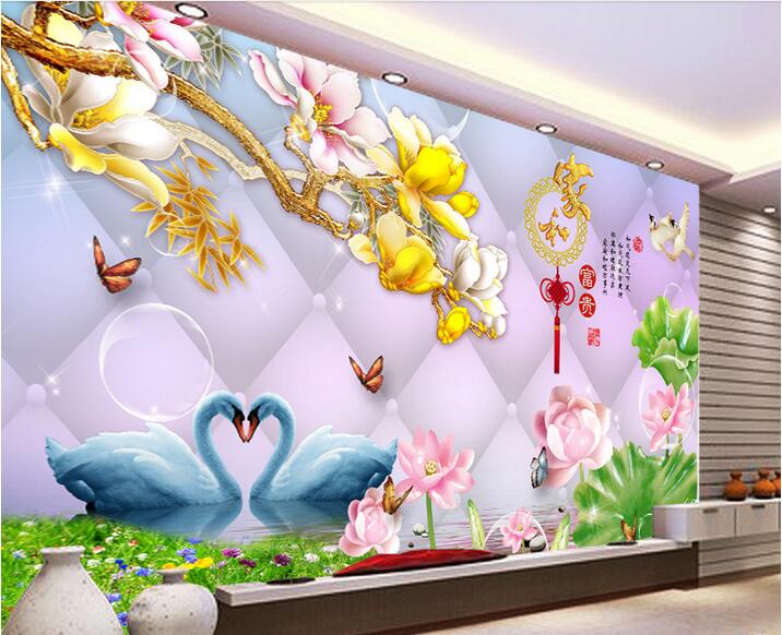 WDBH 3d room wallpaper custom photo Chinese Magnolia Swan Jade Carving Lotus home decor living room 3d wall mural wallpaper for walls 3 d, Non-woven
WDBH 3d room wallpaper custom photo Chinese Magnolia Swan Jade Carving Lotus home decor living room 3d wall mural wallpaper for walls 3 d, Non-woven