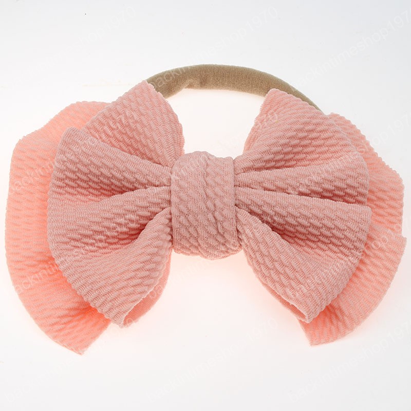 9 Colors Baby Nylon Knotted Headbands Girls Head Wraps Infant Toddler Newborn Hairbands Big Bows Stretchy Hair Accessories