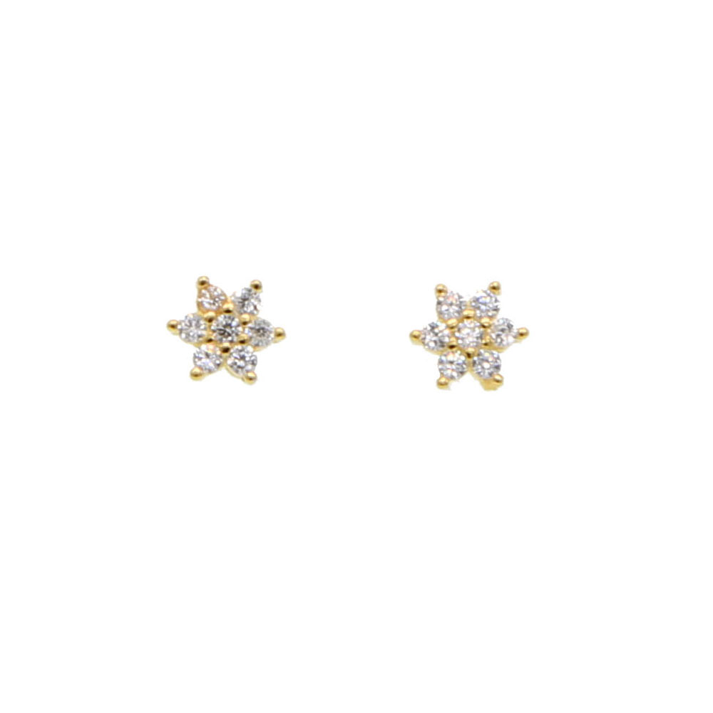 2019 delicate romantic multicolor flower stud earring with cz paved gold color earring for cute girls lady women shiny earrings
