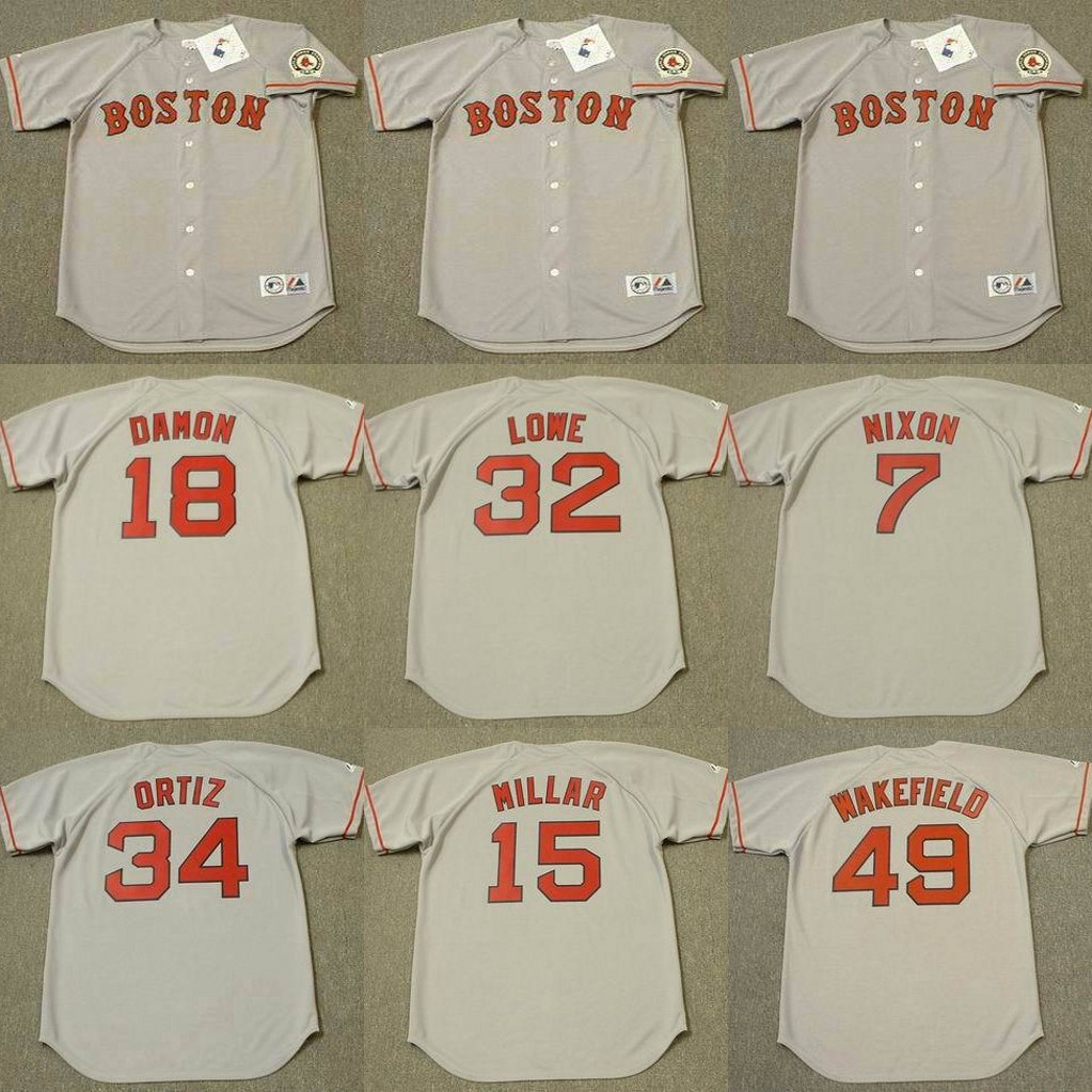 Boston 7 TROT NIXON 15 KEVIN MILLAR 18 JOHNNY DAMON 32 DEREK LOWE 34 DAVID ORTIZ 49 TIM WAKEFIELD baseball jersey stitched
Boston 7 TROT NIXON 15 KEVIN MILLAR 18 JOHNNY DAMON 32 DEREK LOWE 34 DAVID ORTIZ 49 TIM WAKEFIELD baseball jersey stitched