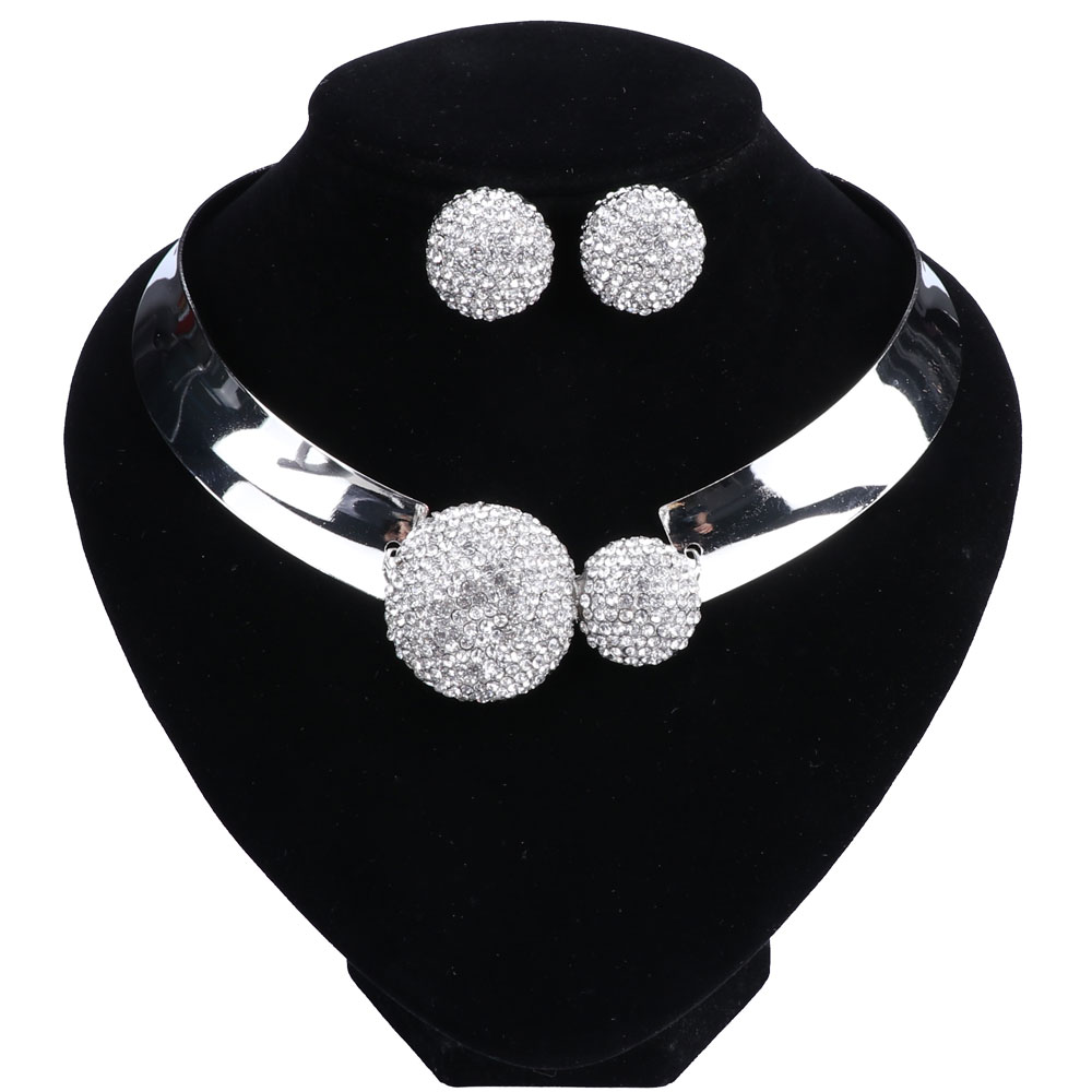 Classic Crystal Bridal Jewelry Sets Silver Color Choker Necklace Earrings Jewelry Sets Wedding Jewelry for Women, Slivery;golden
Classic Crystal Bridal Jewelry Sets Silver Color Choker Necklace Earrings Jewelry Sets Wedding Jewelry for Women, Slivery;golden