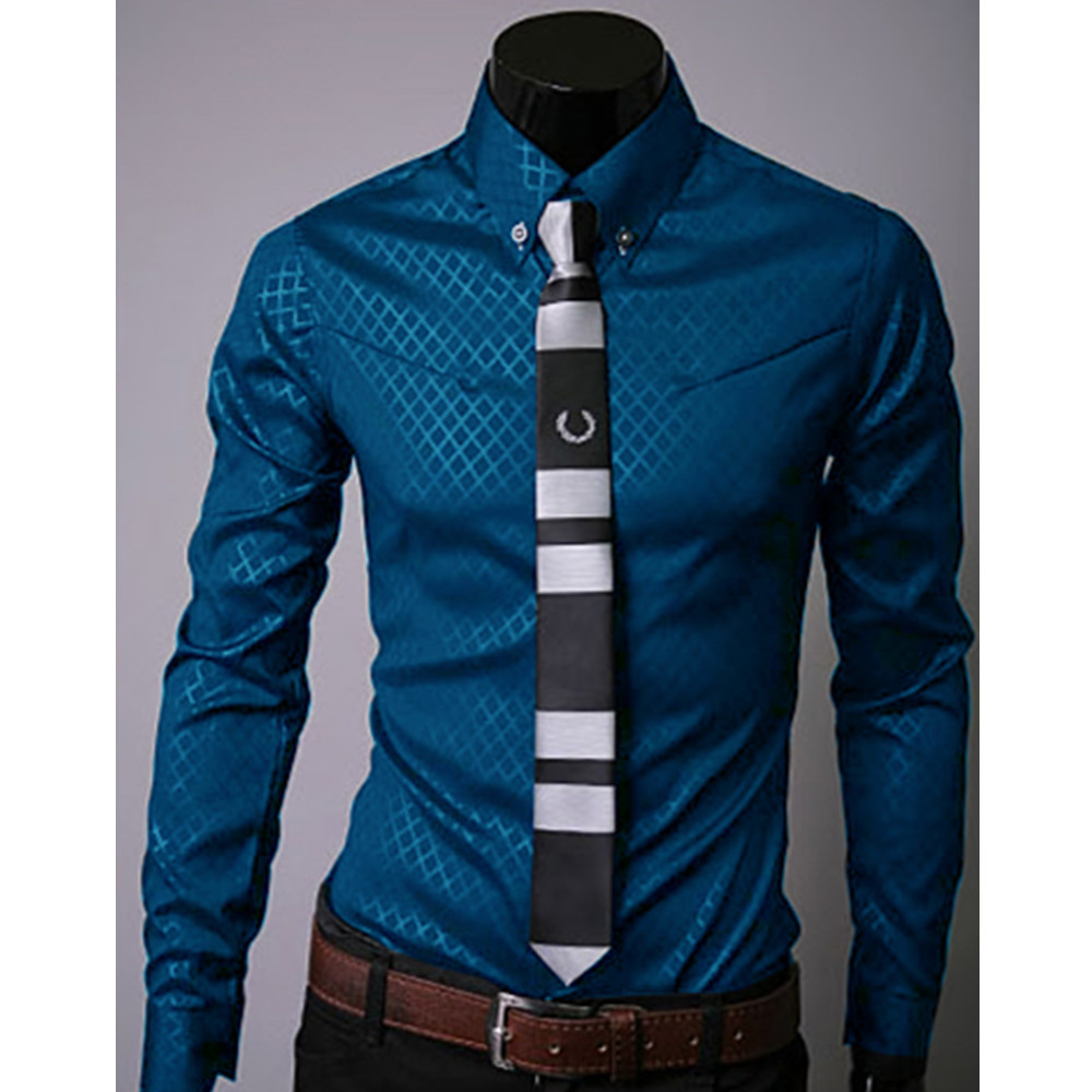 Business Man Formal Shirts Long Sleeve Tops Turn-down Collar High Quality Male Clothes Office Wear Korean Style Slim Shirt 2019