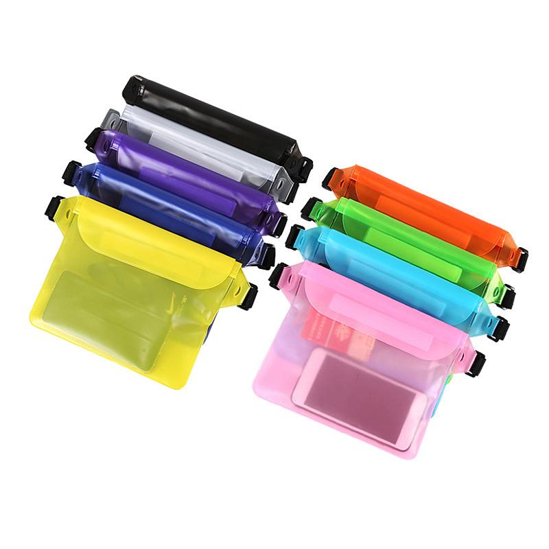 The New Three-layer Sealed Storage Bag PVC Waterproof Waist Bag Outdoor Beach Mobile Phone Waterproof Bag