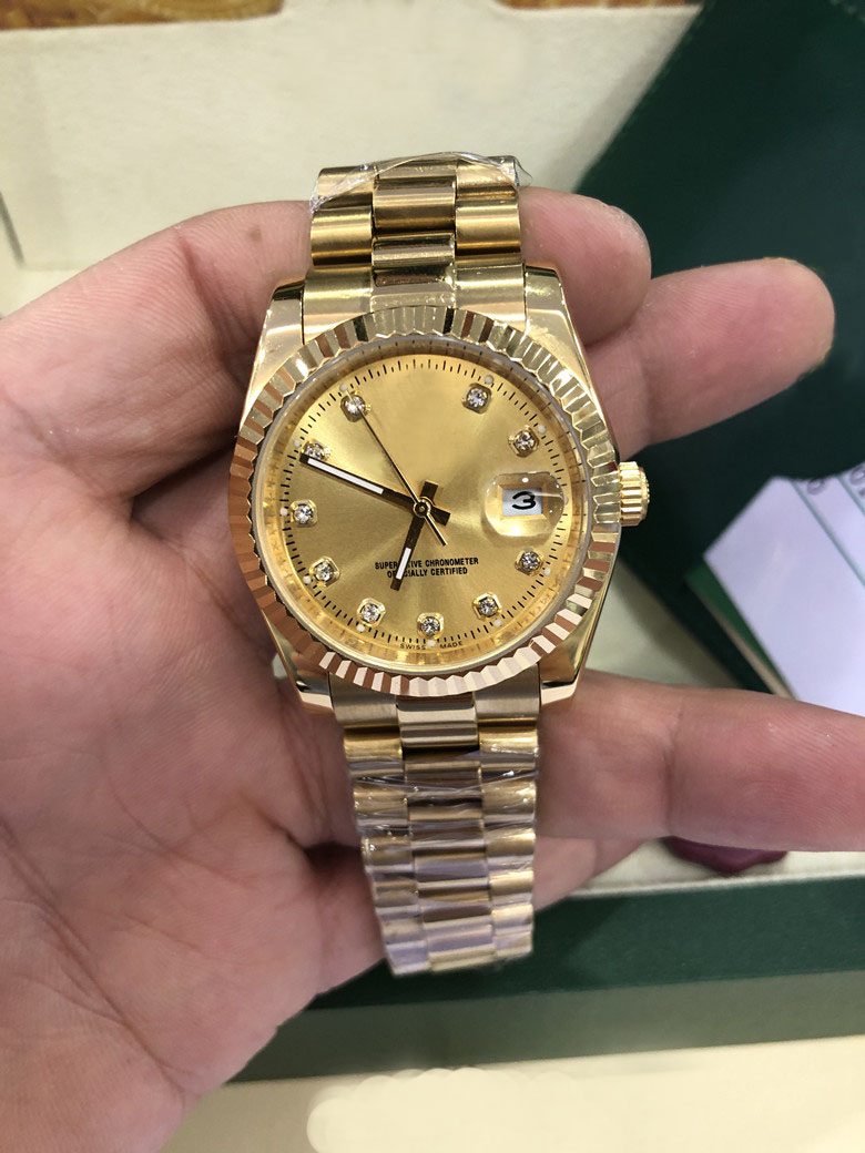 With Original Box Men Watch 41mm 126333 126334 yellow gold Dial A2813 Automatic Stainless Steel Bracelet Fashion Watch Luxury Wristwatch, Slivery;brown
With Original Box Men Watch 41mm 126333 126334 yellow gold Dial A2813 Automatic Stainless Steel Bracelet Fashion Watch Luxury Wristwatch, Slivery;brown
