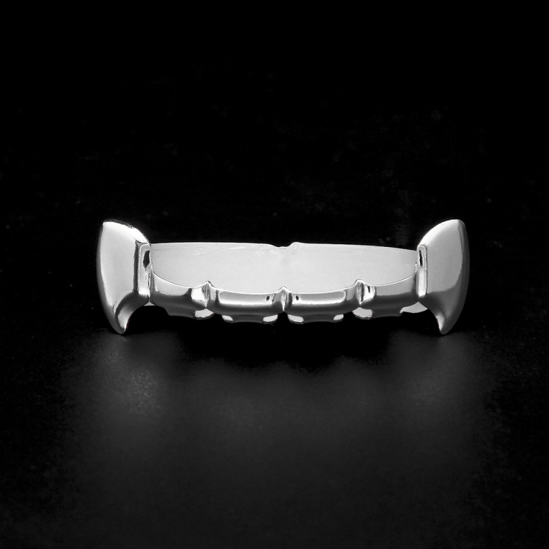 Grillz Teeth Set High Quality Mens Hip Hop Jewelry Rose Gold Silver Fangs Grills