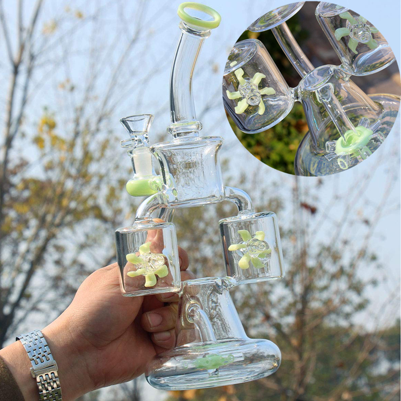 9.4 Inch Unique Glass Bong Double Recycler Dab Rigs Perc Percolator Heady Glass Water Pipes Green Purple Blue Oil Rig Propeller 1
9.4 Inch Unique Glass Bong Double Recycler Dab Rigs Perc Percolator Heady Glass Water Pipes Green Purple Blue Oil Rig Propeller 1