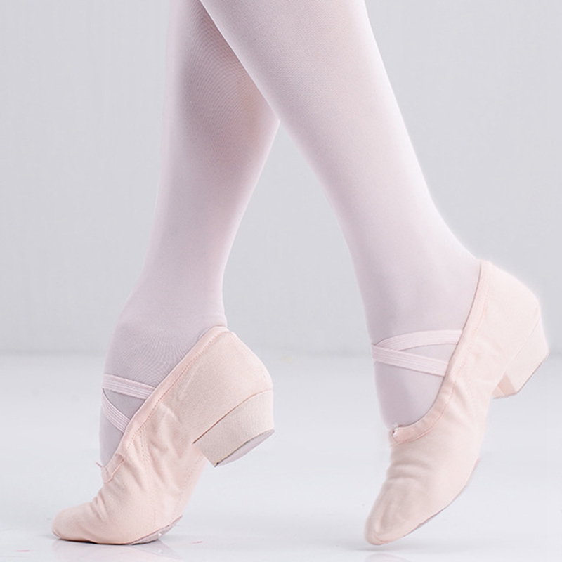 Dance Shoes Girls Canvas Ballet Adult Practice Shoes Canvas Low-Heeled Teacher Dance Shoes