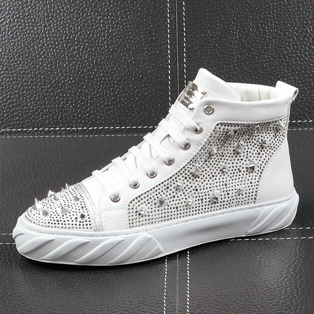 Men Fashion Casual Ankle Boots Spring Autumn Rivets Punk Style High Top Sneakers Male Luxury Thick Bottom Shoes, White
Men Fashion Casual Ankle Boots Spring Autumn Rivets Punk Style High Top Sneakers Male Luxury Thick Bottom Shoes, White