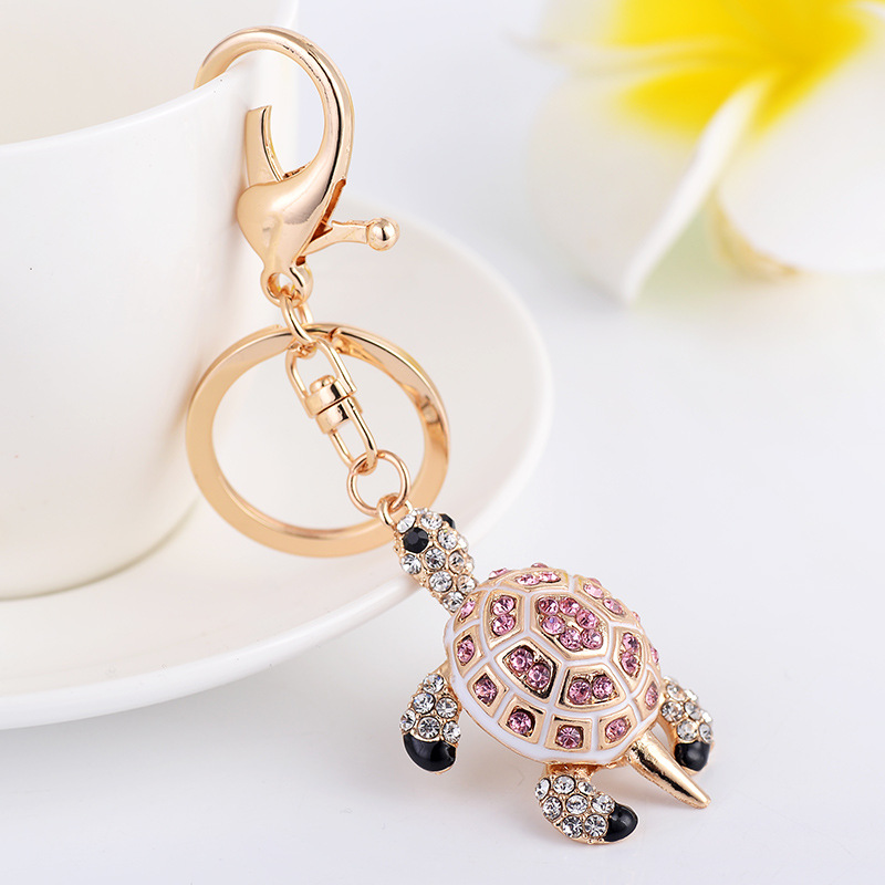gift Turtle Tortoise Keyrings Crystal Keychains Lovely Turtles Bag Pendant For Car Key Chains Holder Rings