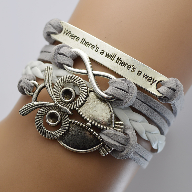 Wholesale- choose Infinity Cheer Charm Fashion Speaker Cheerleaders Bracelet friendship leather bracelets for gift customs sports