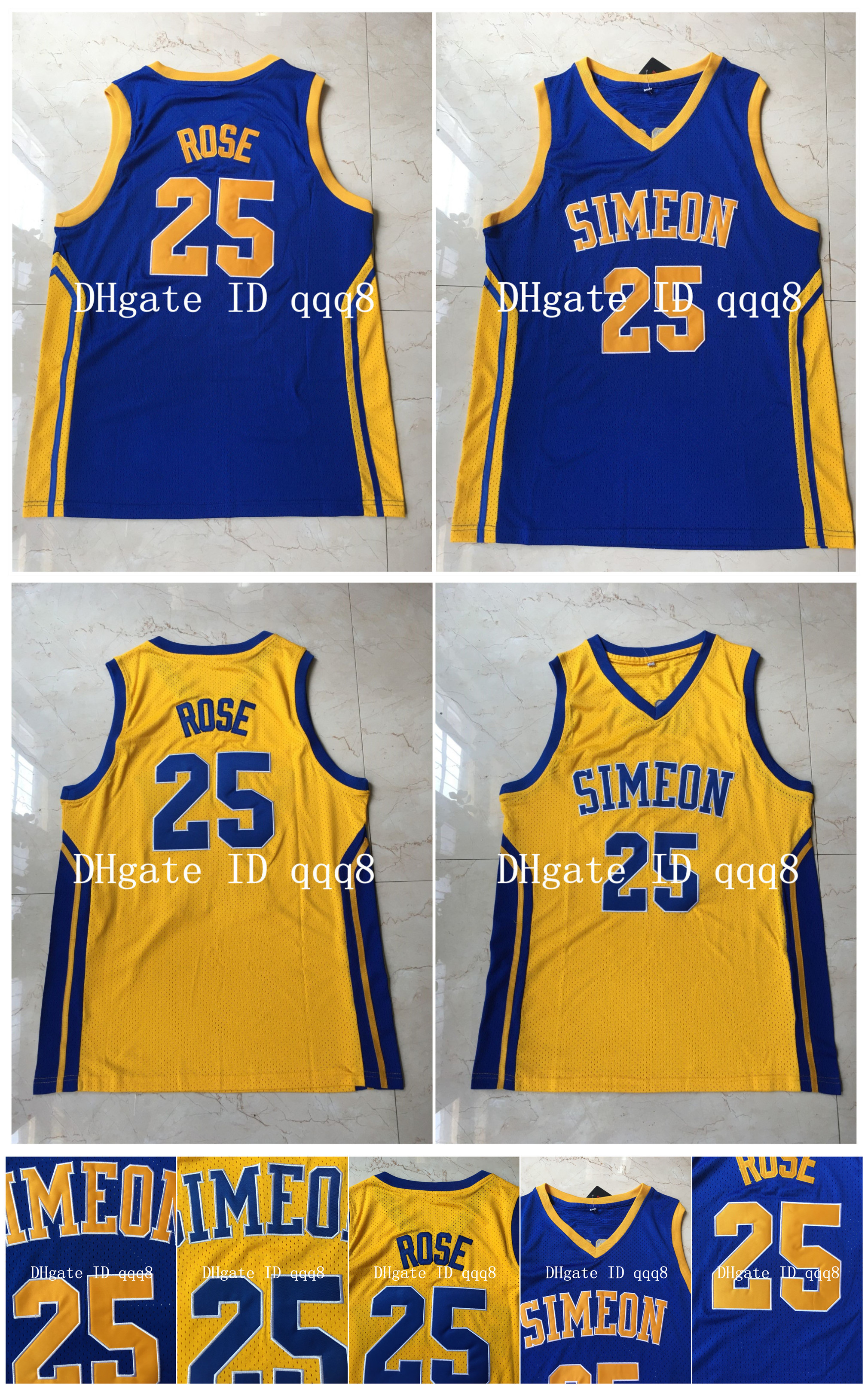 Top Quality ! Derrick 25 Rose Jersey Simeon High Movie College Basketball Jerseys Blue Yellow 100% Stiched Size S, Black
Top Quality ! Derrick 25 Rose Jersey Simeon High Movie College Basketball Jerseys Blue Yellow 100% Stiched Size S, Black