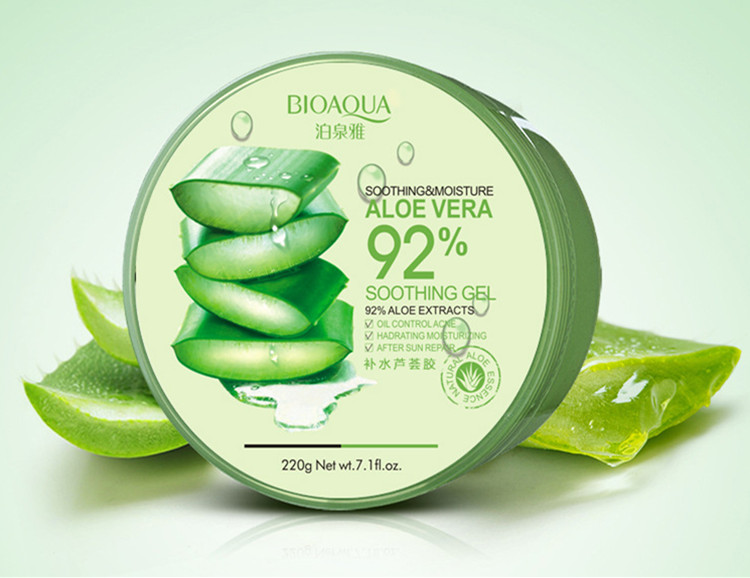 Livraison directe après soleil huile réparatrice BIOAQUA soin des lèvres naturel Aloe Vera lisse antibactérien apaiser Gel traitement de l'acné c