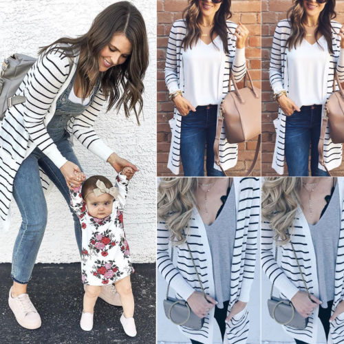 2019 Newest Women' Knitted Striped Sweater Long Sleeve Slim Casual Cardigan Knitwear Jumper Coat Jacket Autumn, White
2019 Newest Women' Knitted Striped Sweater Long Sleeve Slim Casual Cardigan Knitwear Jumper Coat Jacket Autumn, White