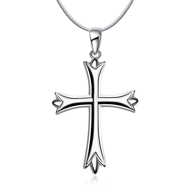 Brand new Smooth cross Pendant Necklace male sterling silver plate necklace STSN290,hot sale fashion 925 silver necklace factory direct sale