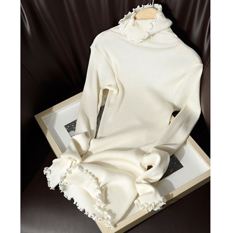 Turtleneck Pullovers Natural silk long sleeve t shirt women Knitted knitwear tee shirt femme Rib elastic stretch slim Top, Rose crew neck
Turtleneck Pullovers Natural silk long sleeve t shirt women Knitted knitwear tee shirt femme Rib elastic stretch slim Top, Rose crew neck