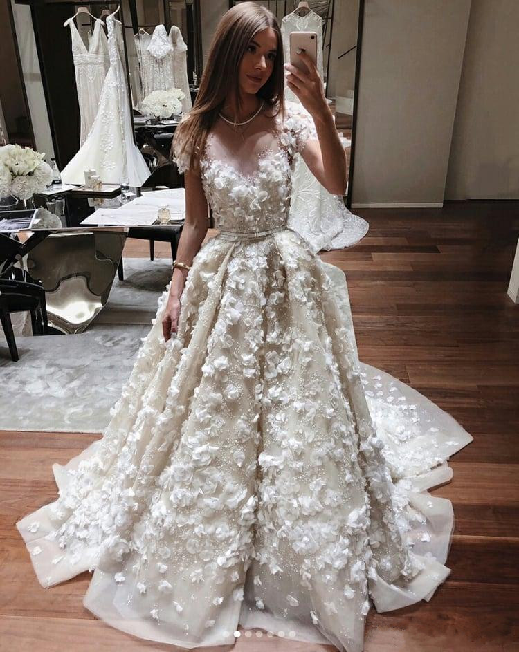 3d floral appliqued berta lace wedding dresses beads sweep train beach a line bridal gowns bride boho vestidos de novia