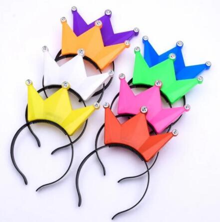 New Colorful Princess Tiara Crown LED Flashing Headband Kids Adults Light Up hair Accessories Rave Glow Party Supplies