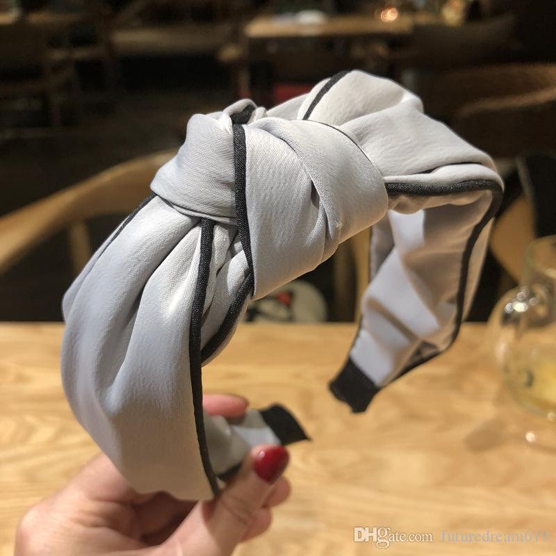 Solid Headband For Lady Women Twisted Knot Hair band Wide Cross Hair Hoop Vintage Hair Accessories Headwear