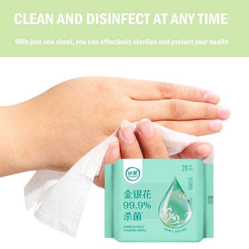 Antibacterial Wet Wipe Tissue Clean Hand Health Care 20Wipes Non-alcoholic Wet Wipe Disposable Disinfection Antibacterial Tool