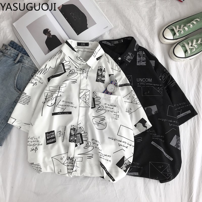 YASUGUOJI Fashion Summer Men Graffiti Print Turn-Down Collar Loose Short Sleeve Shirt Blouse Men Shirt 2020 New Arrivals, Black
YASUGUOJI Fashion Summer Men Graffiti Print Turn-Down Collar Loose Short Sleeve Shirt Blouse Men Shirt 2020 New Arrivals, Black