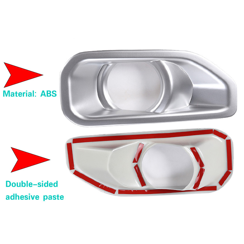 ABS Front Bumper Fog Light Decoration Silver For Jeep Wrangler JL Sahara Sport 2018+ Auto Internal Accessories