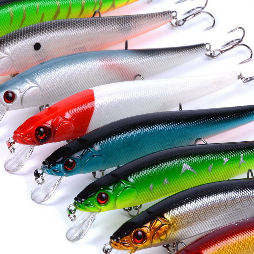 10pcs hard lure set 23g 14cm iscas artificiai Hard Bait Minnow Fishing Lures Wobbler Crankbait 11.5cm 14g Fishing Crankbait lure T191020