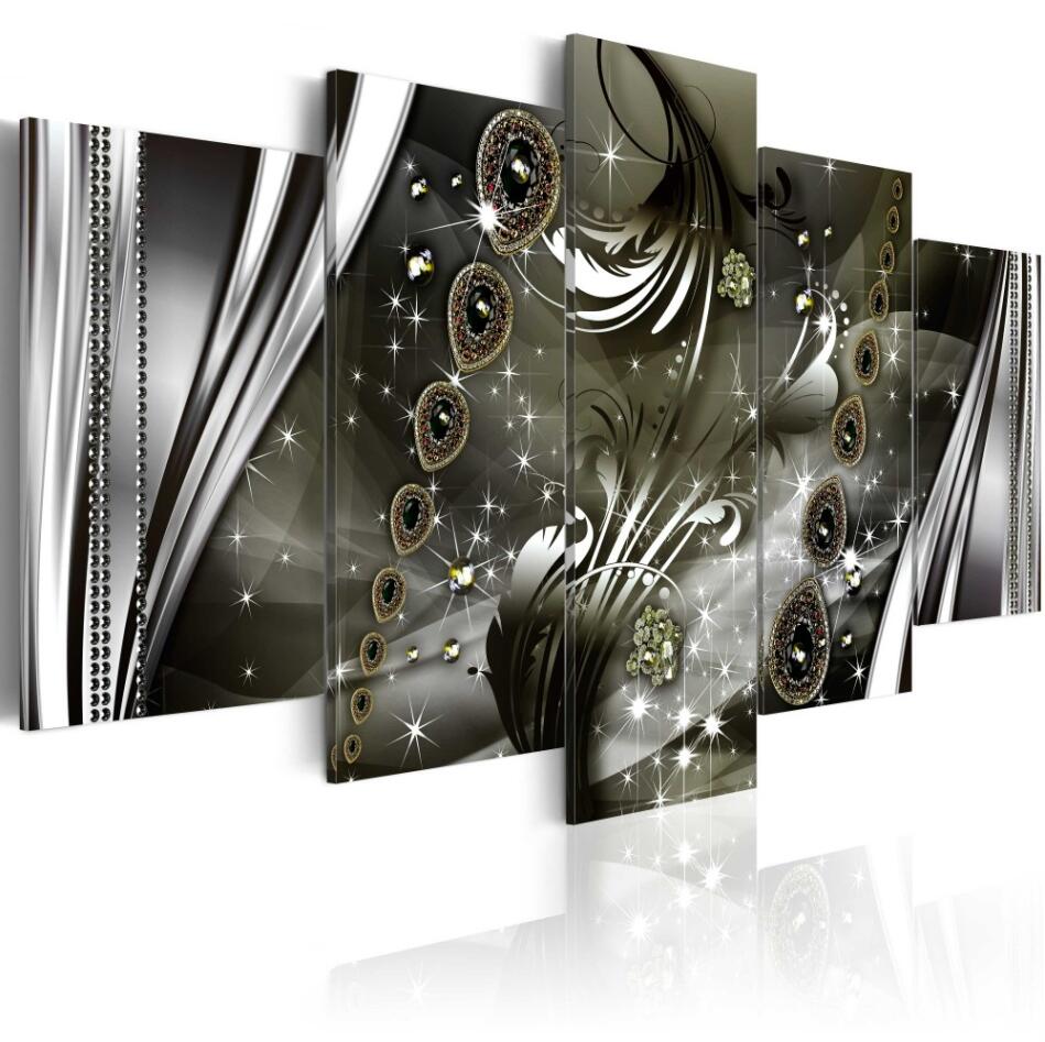 Hotel Painting Modern Abstract Gem Pattern Picture Oil Painting on Canvas Printed Wall Art for Living Room Home Decor No Frame