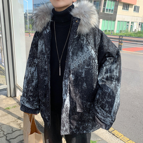 Men's Down & Parkas Camo Parka Men Coats Winter Jacket Thicken Fur Hooded Outwear Warm Coat Clothing Casual