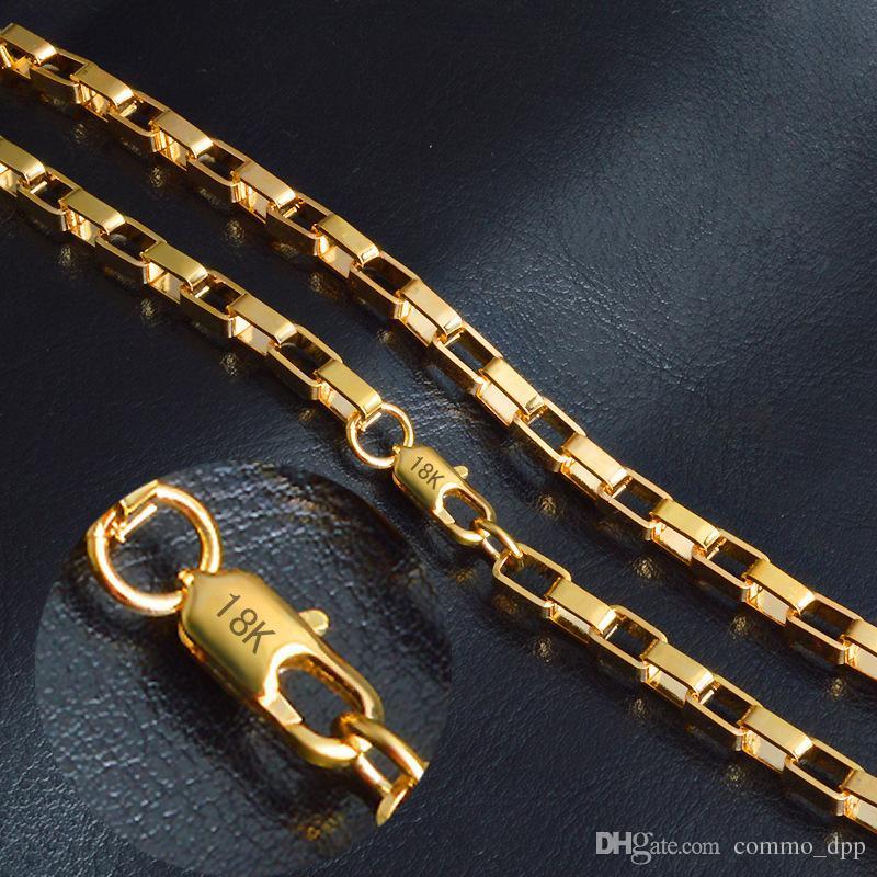 4mm 18k Gold Chain For Men 20 Inches Box Chains Choker Women Necklace Hip Hop Jewelry In Bulk Wholesale
4mm 18k Gold Chain For Men 20 Inches Box Chains Choker Women Necklace Hip Hop Jewelry In Bulk Wholesale