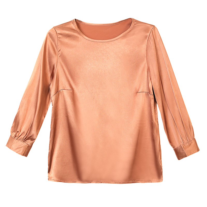 Women Blouses Casual OL Silk Blouse Autumn Loose Basic Satin Shirt Work Wear Blusas Feminina Tops Shirts Plus Size XXXL Pink/Red MX200407